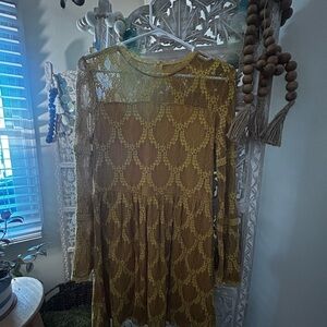 Xhilaration Mustard Lace Dress